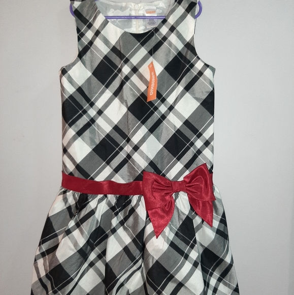 NWT Gymboree Christmas Holiday Plaid Dress Red Bow - Picture 1 of 6